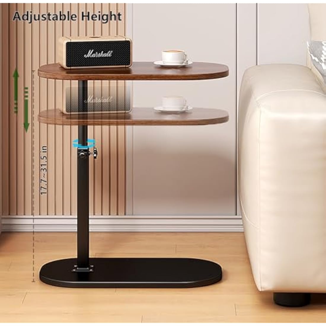 Jolof Store C-Shaped End Table – 360° Swivel Adjustable Laptop Desk