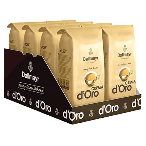 Dallmayr Crema d'Oro Coffee Beans – Mild Roast Bulk Pack (8x1kg)
