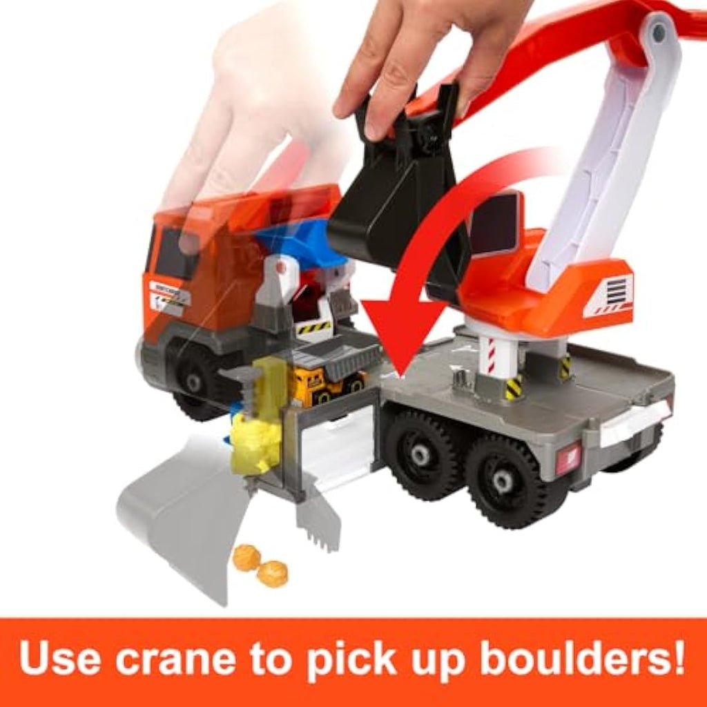 Matchbox Transforming Excavator Toy Truck Playset with 1:64 Vehicle