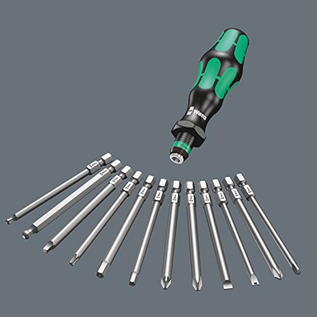Wera Kraftform Kompakt 60 Screwdriver & Bit Set - 17pc Rapidaptor