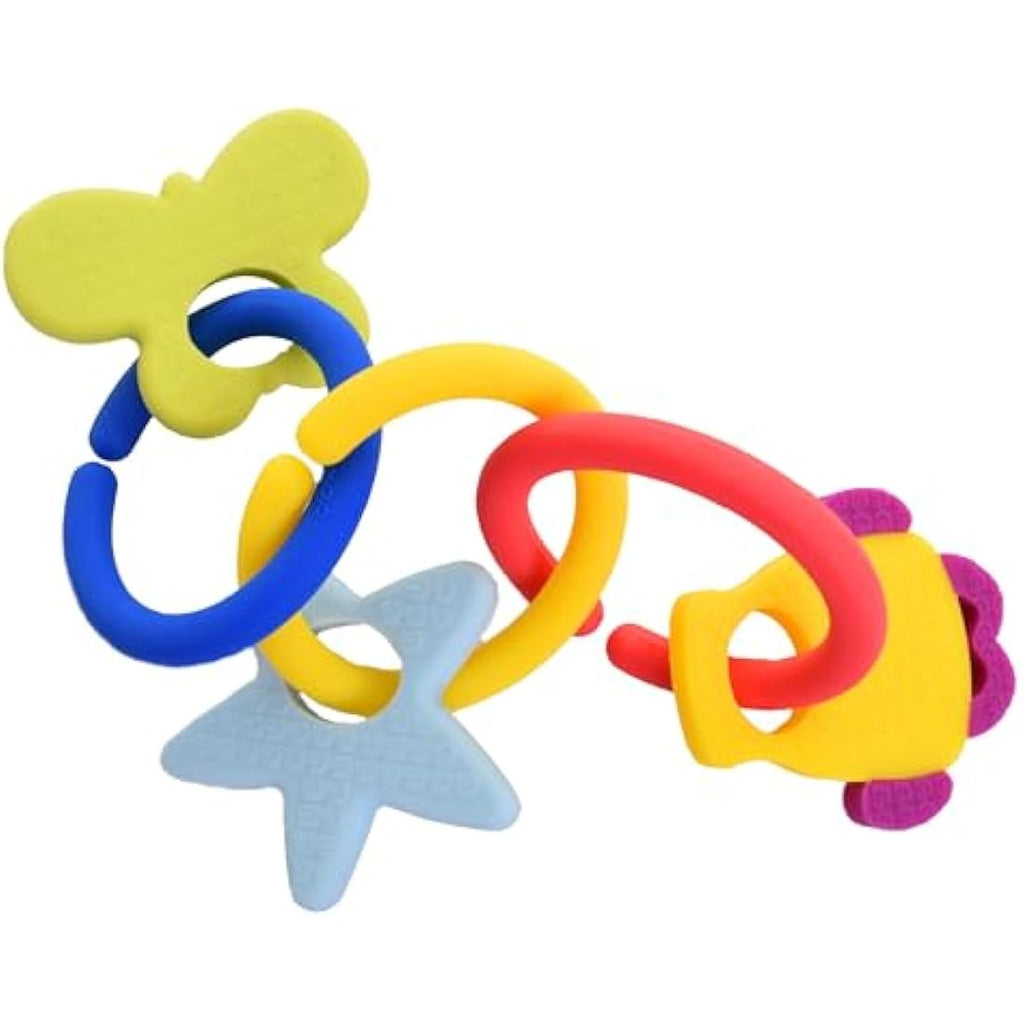 Gummee Silicone Teething Rings – 6-Piece Cooling Baby Links for 3-6 Months