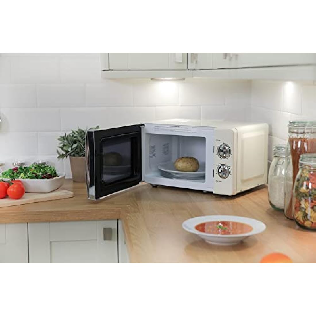 Russell Hobbs RHMM701C Solo Microwave | 17L 700W Cream Compact