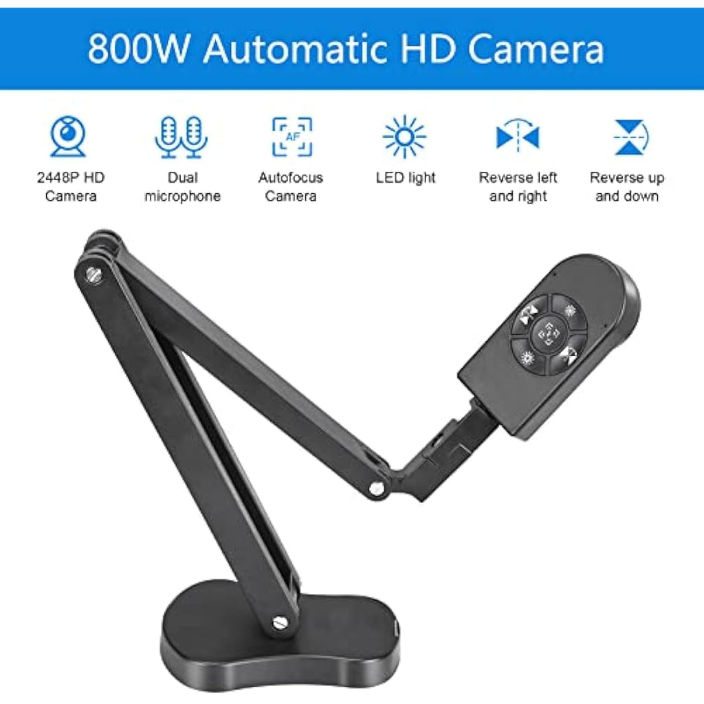 Kitchbai 4K USB Document Camera – 8MP Visualiser for Teaching & Zoom