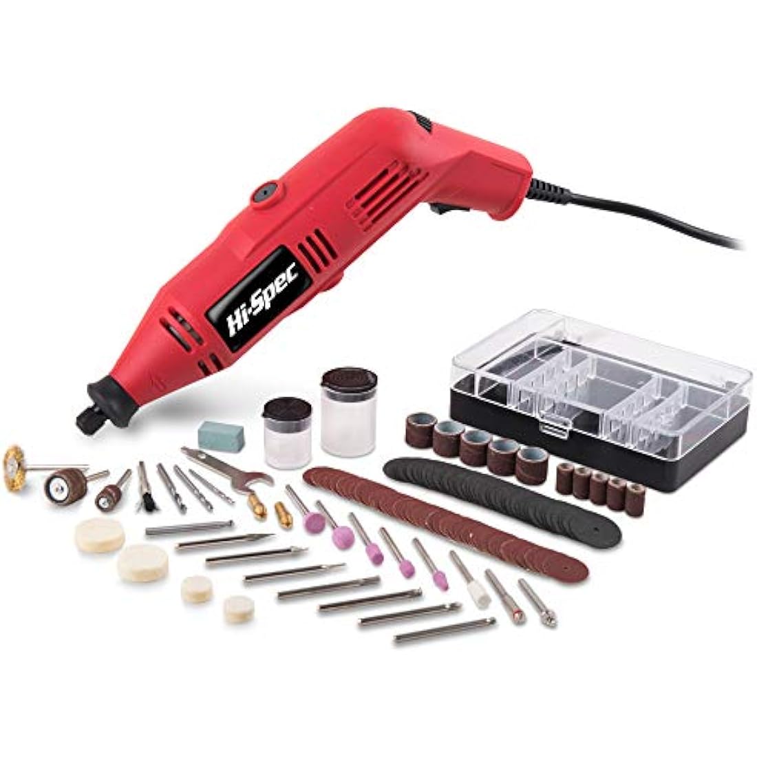 Hi-Spec 130W Corded Rotary Tool Kit – 121pc Dremel Compatible Set