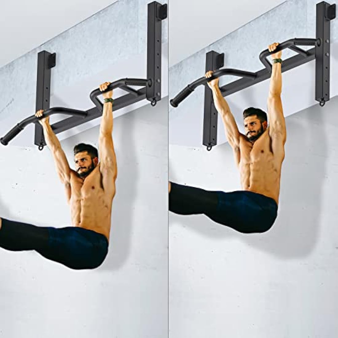 Kipika Ceiling Mount Pull Up Bar | 4-Level Height Adjustable Steel