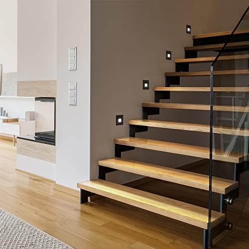 ledscom.de LED Recessed Wall Light – IP65 Waterproof Step Light, Black