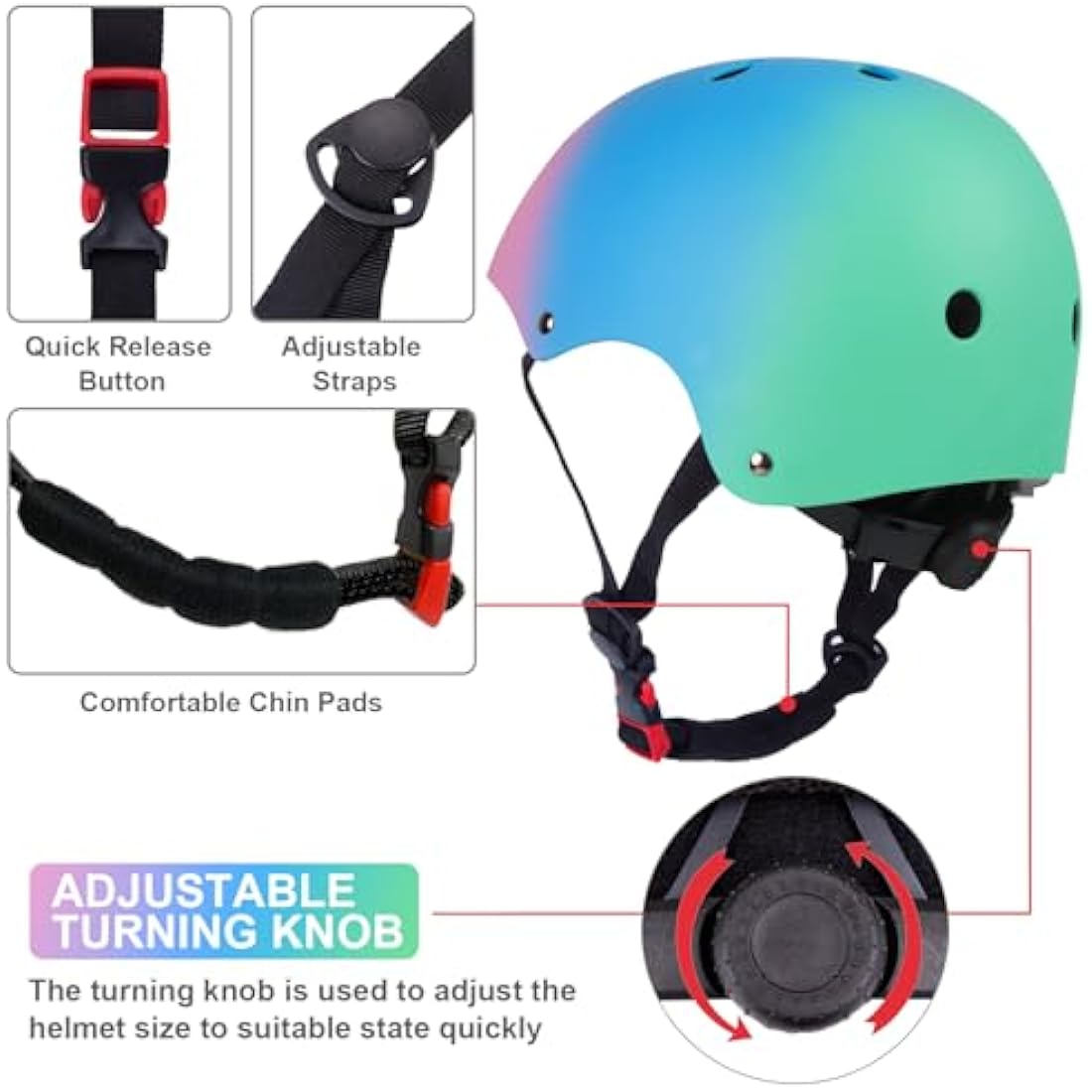 Jolof Store Kids Multi-Sport Helmet Set | Adjustable Safety Gear for Ages 2-5