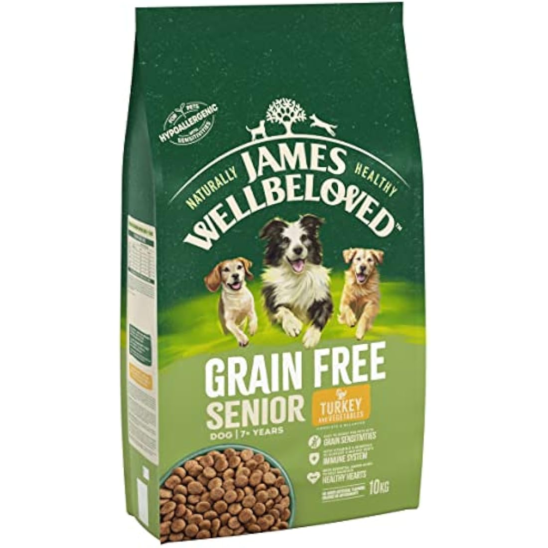 James Wellbeloved Senior Grain Free Dog Food - Turkey & Veg, 10kg