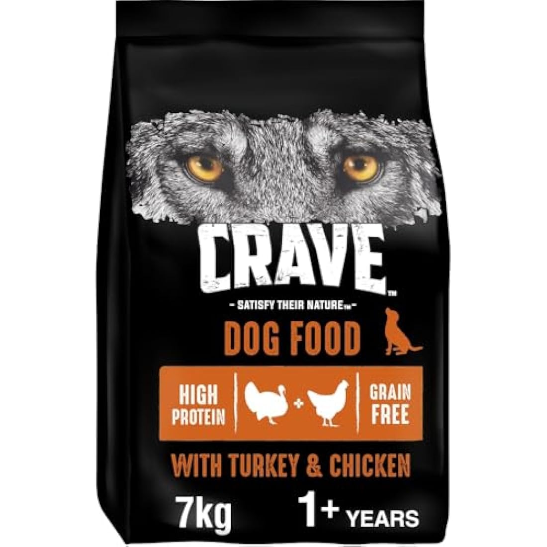 Crave Grain-Free High Protein Adult Dry Dog Food - Turkey & Chicken, 7kg