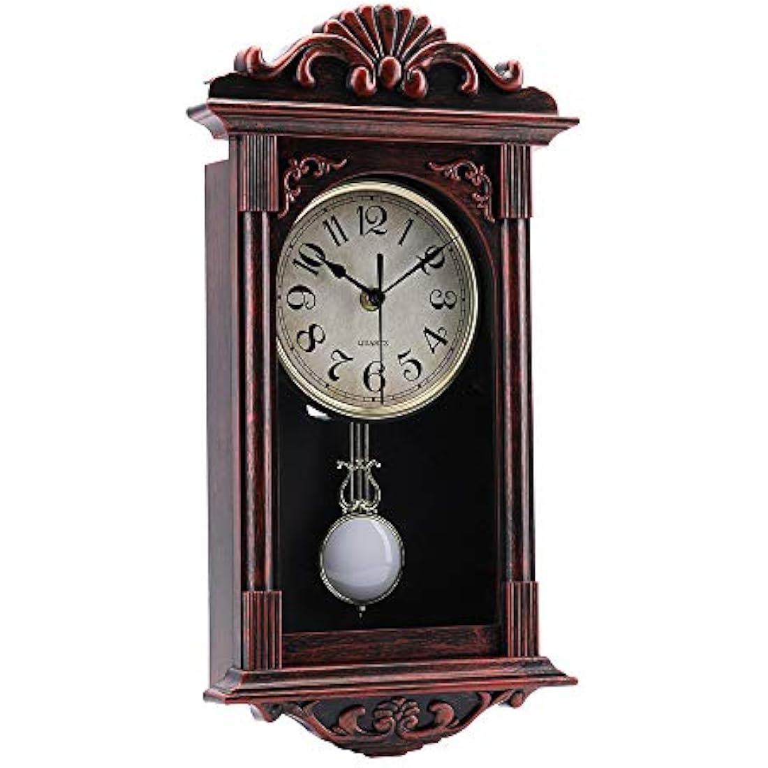 Jomparis Retro Pendulum Wall Clock – 16 Inch Decorative Bronze Clock