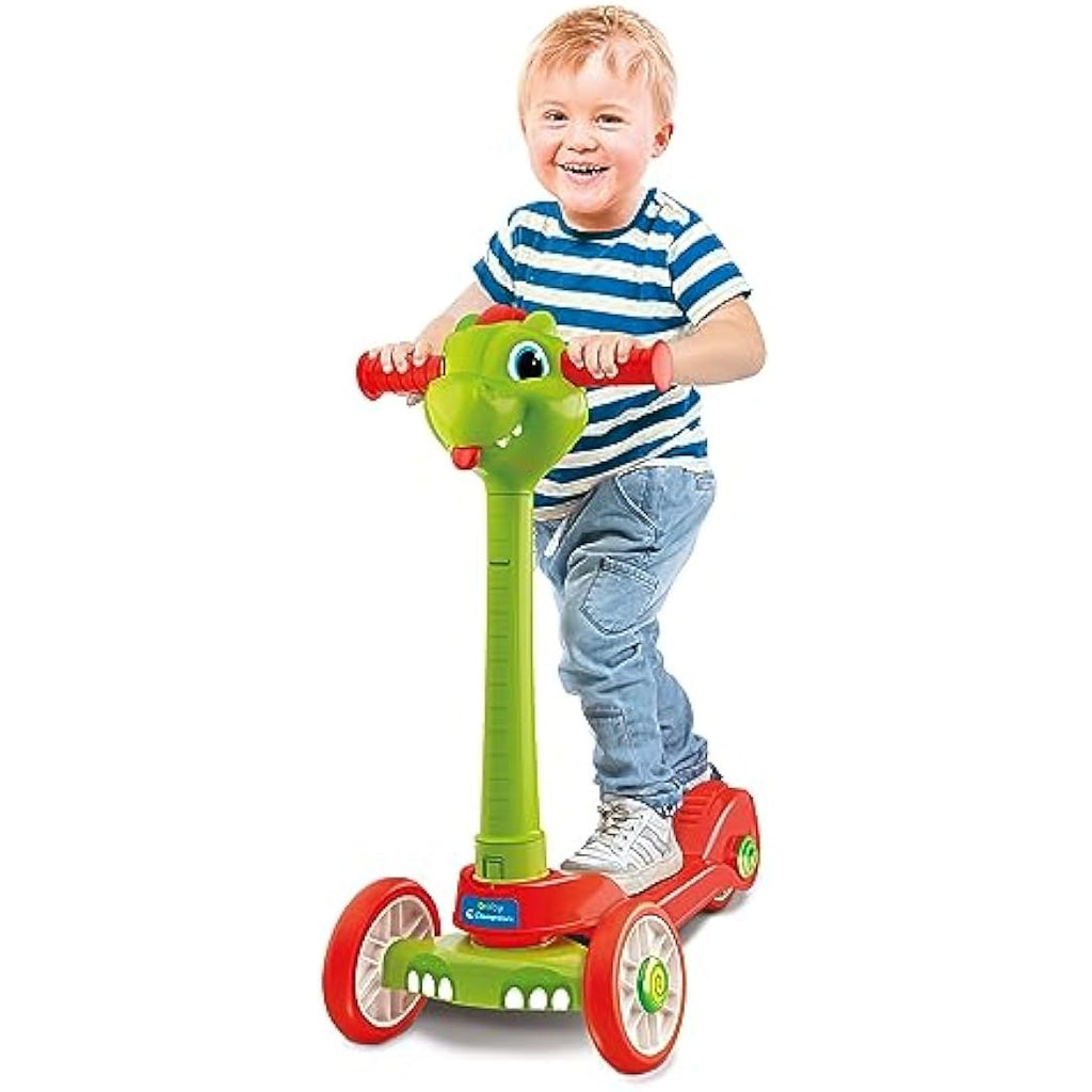 Clementoni Dragon 3-Wheeled Toddler Scooter – Safe First Ride-On