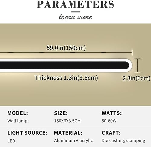 Mikeru 150cm LED Outdoor Wall Light | Dimmable IP65 Modern Strip Sconce