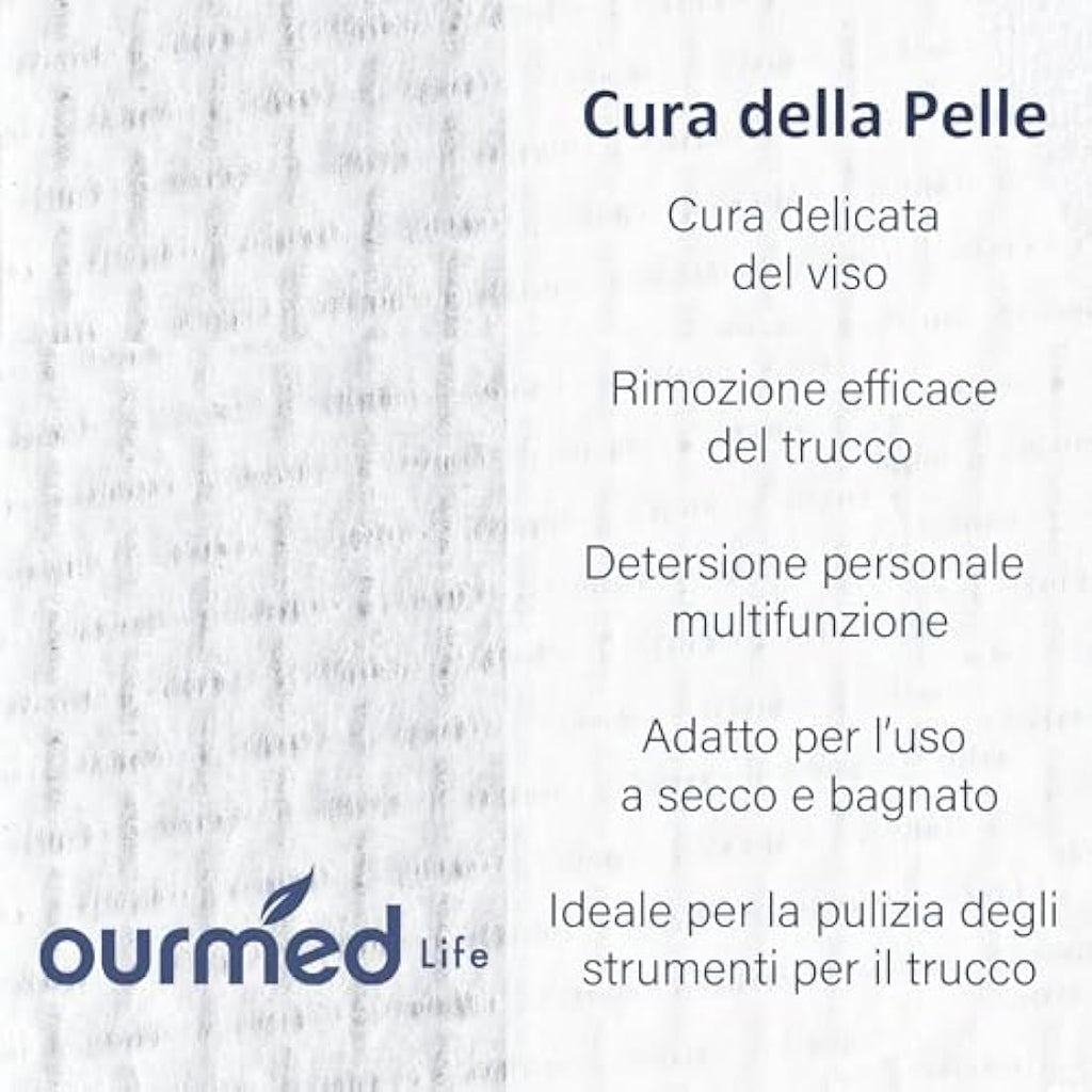 Ourmed Life Disposable Face Towels – 300 Count Biodegradable Wipes