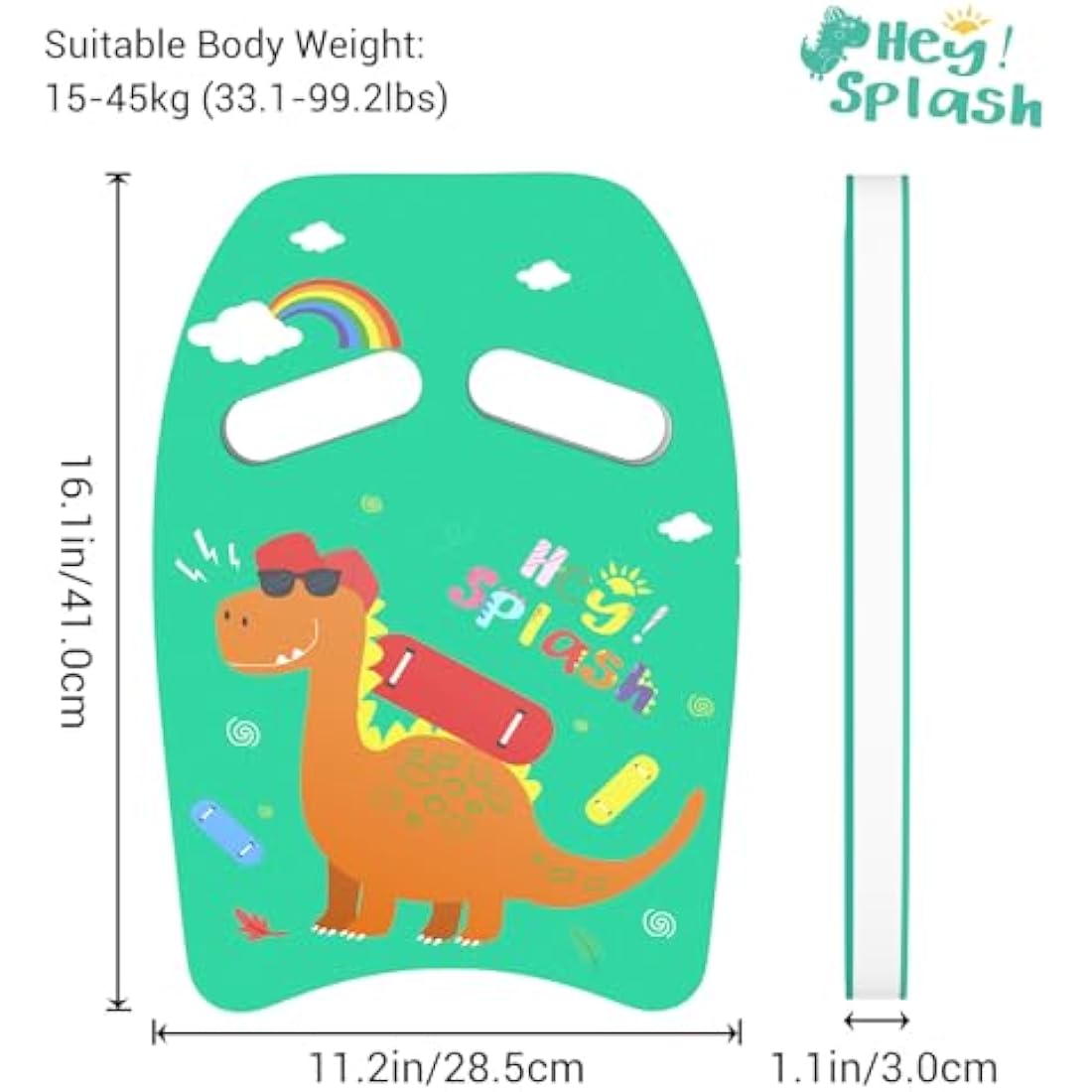 HeySplash Swimming Kickboard – High-Density Pool Float for Kids & Adults