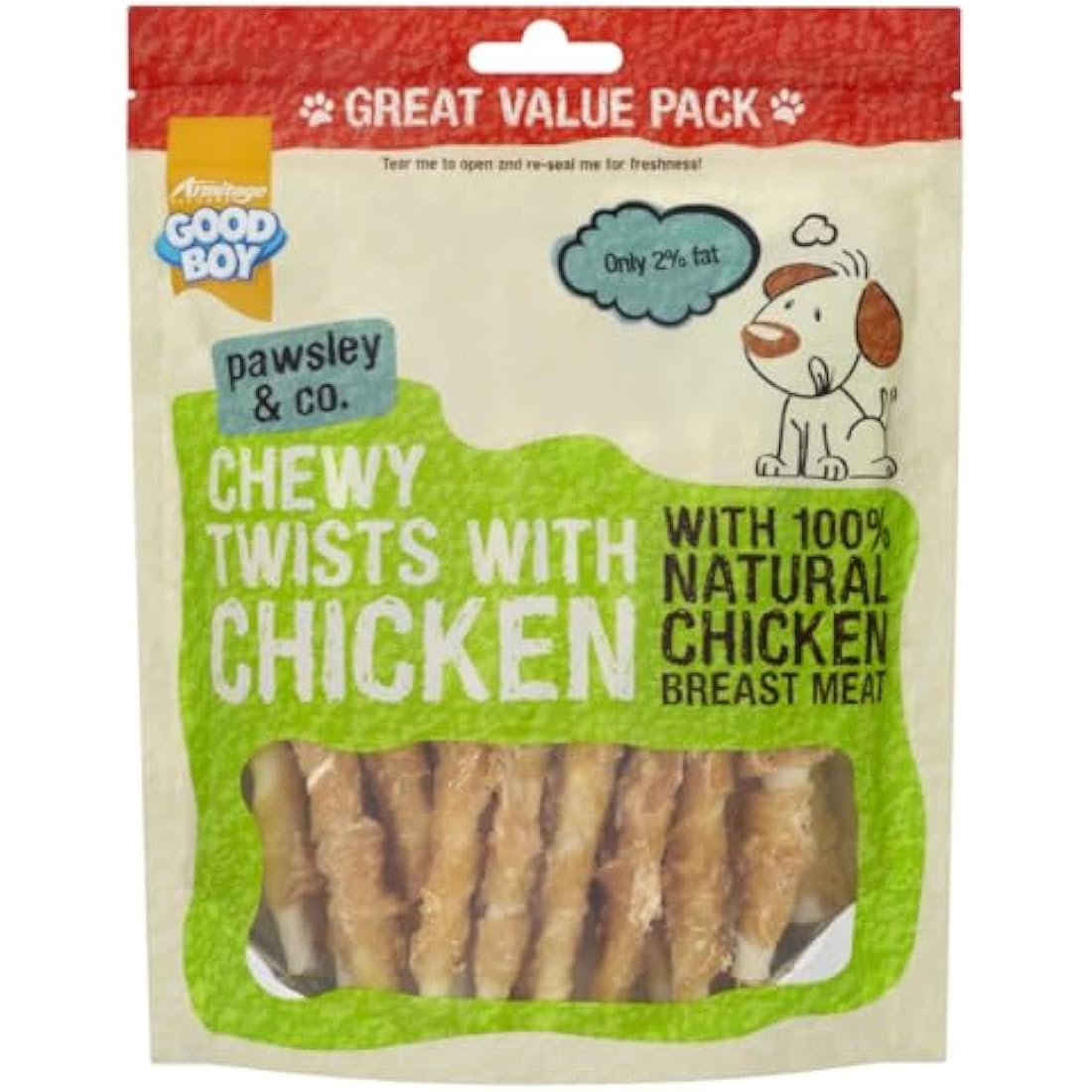 Good Boy Chicken Chewy Twists Dog Treats – Grain Free & High Protein, 320g