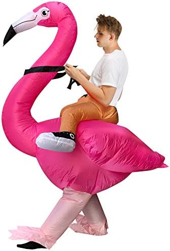 JASHKE Inflatable Flamingo Costume – Adult Halloween Fancy Dress Suit