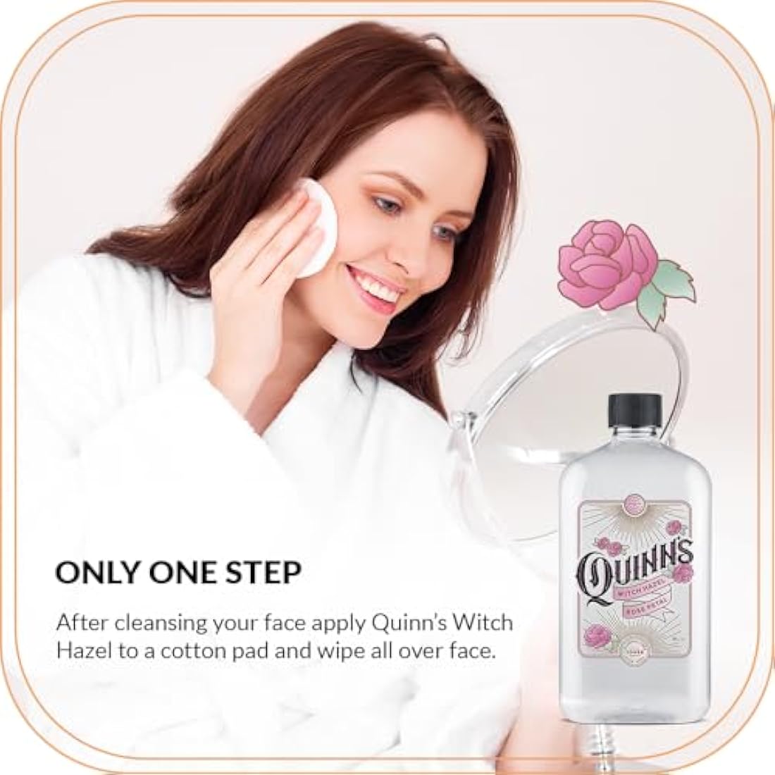 Quinns Rose Petal Witch Hazel Toner | Alcohol-Free Face Cleanser, 16oz