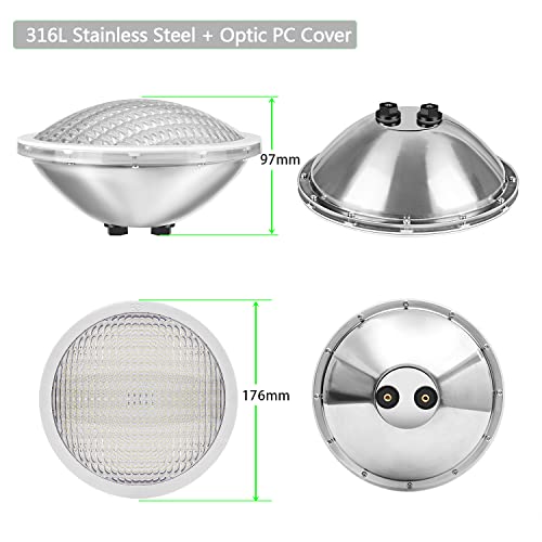 LyLmLe PAR56 LED Swimming Pool Light | 30W 12V IP68 Waterproof Cold White