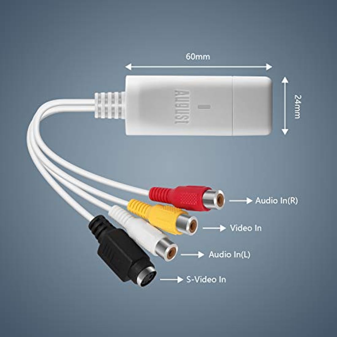 August VGB300 USB Video Capture Card - VHS to Digital Converter for PC & Mac