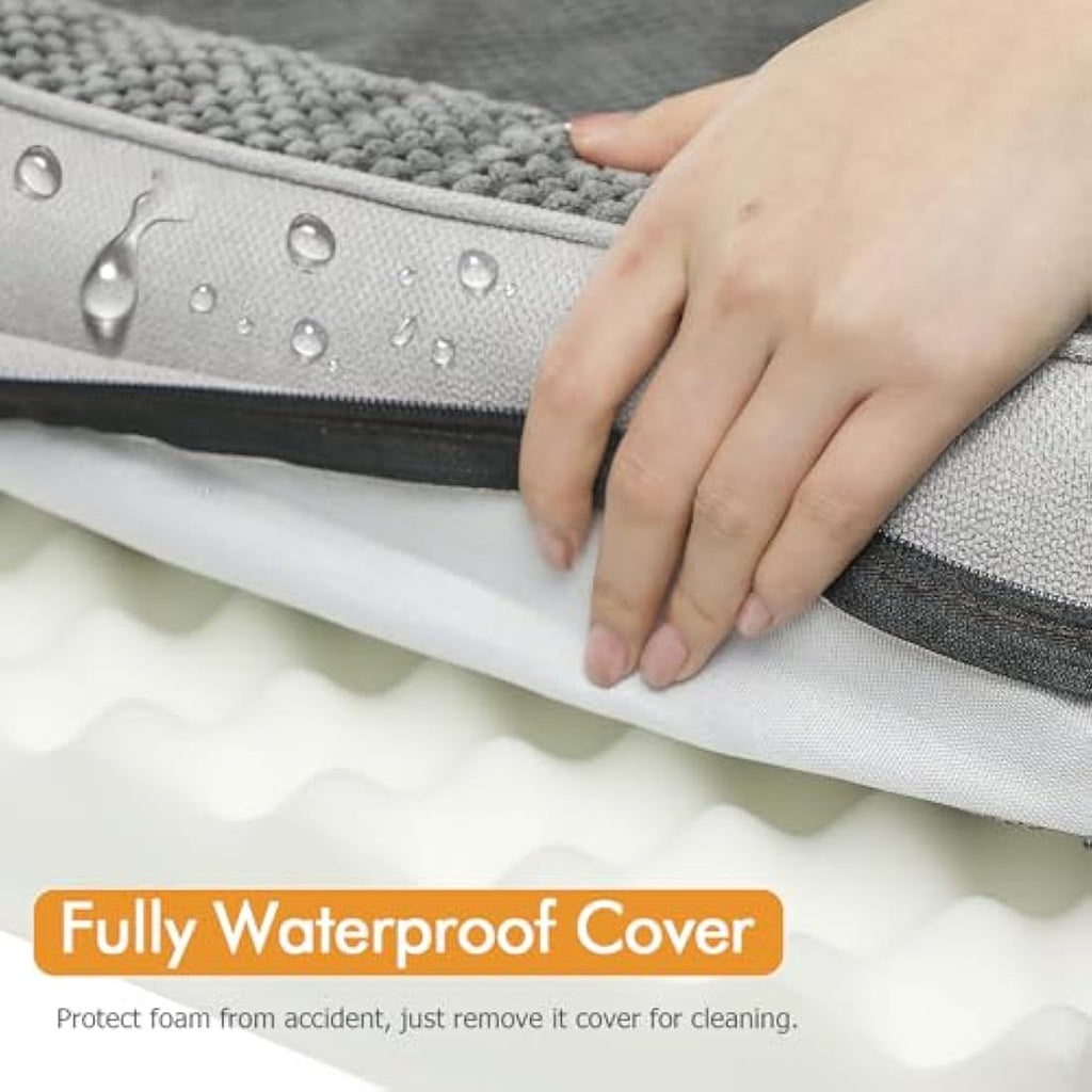 Nepfaivy Orthopedic Dog Bed – Waterproof Large Sofa Bed with Washable Cover