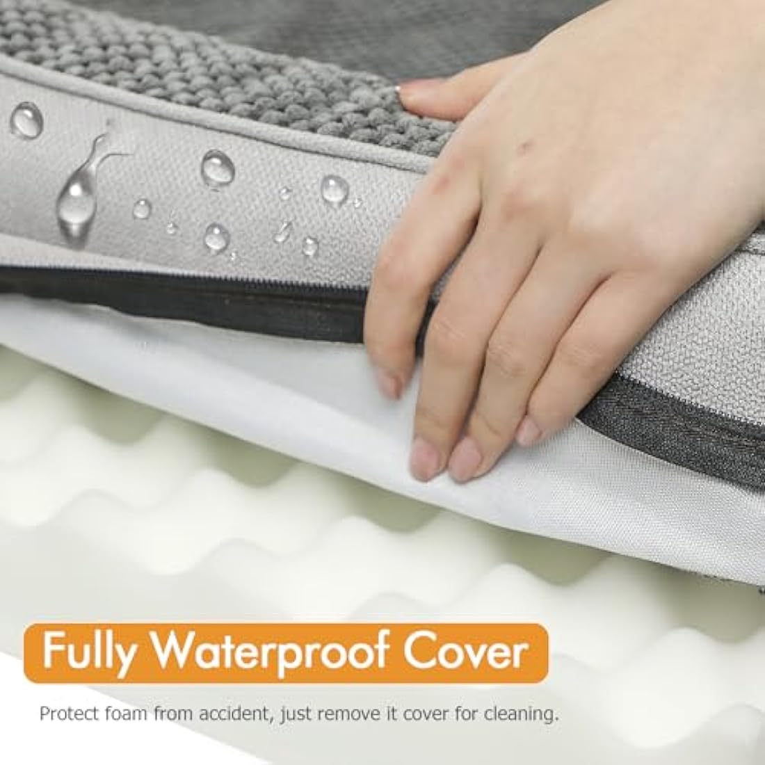 Nepfaivy Orthopedic Dog Bed – Waterproof Large Sofa Bed with Washable Cover