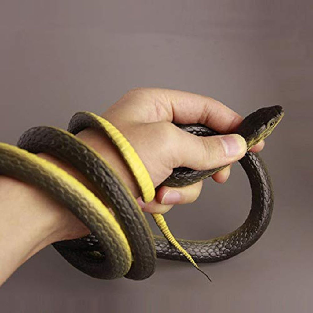 MAKFORT 1.3m Realistic Rubber Snake Toy – Flexible Prank Prop for Garden