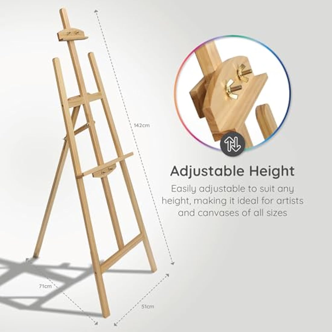 Jolof Store Pinewood Artist Easel – Adjustable Portable Display Stand