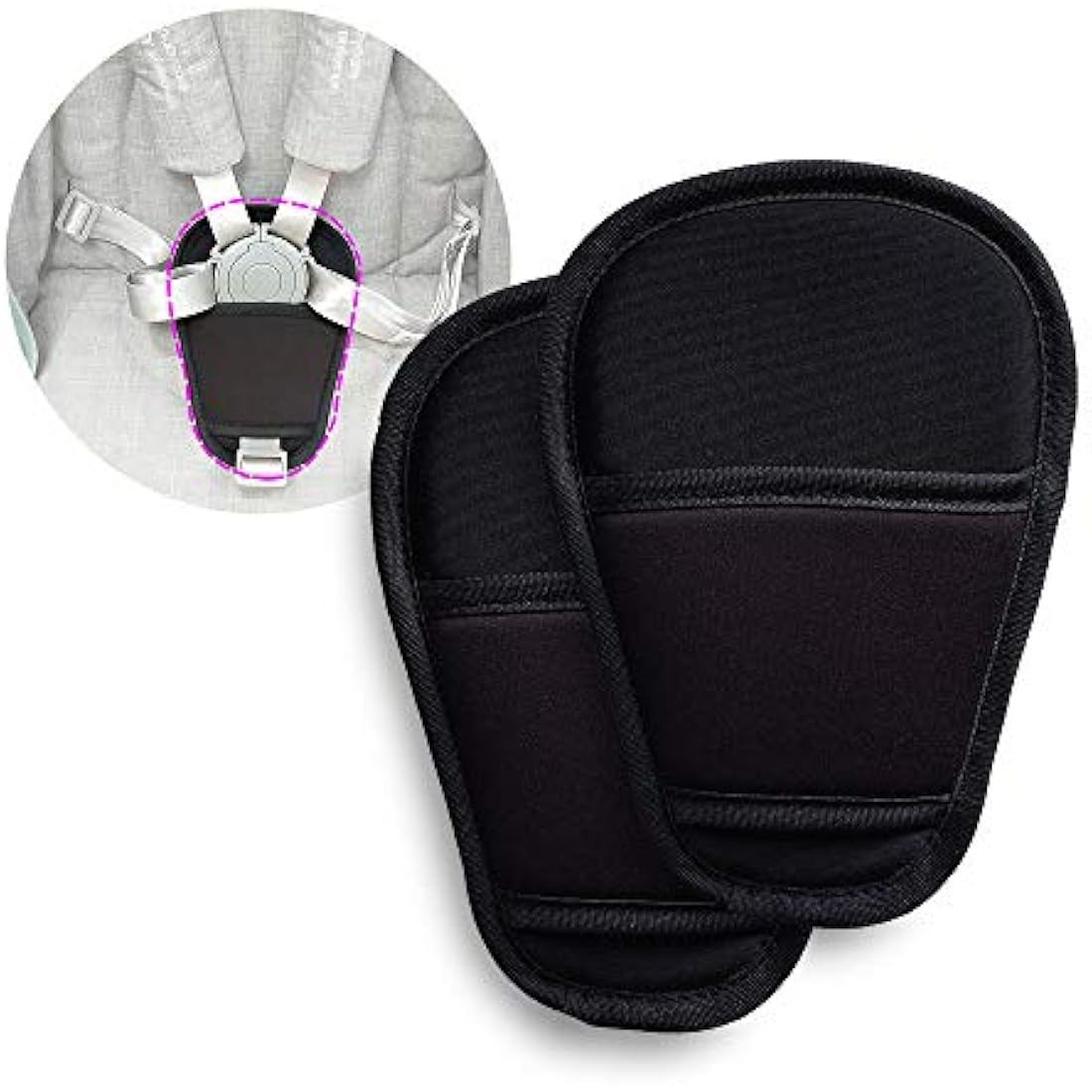 Universal Baby Stroller Car Seat Belt Crotch Pads - 2 Piece