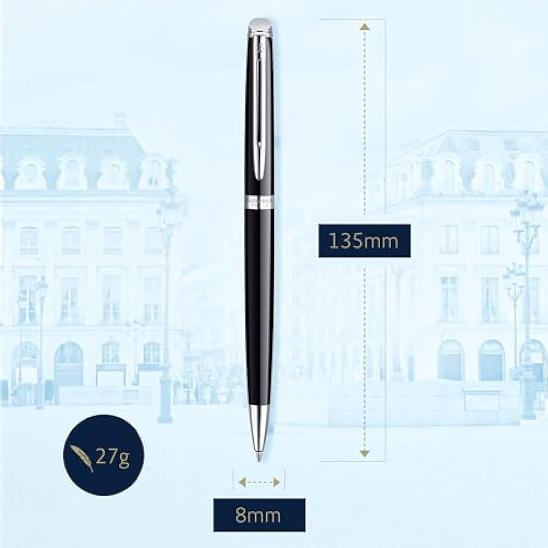 Waterman Hemisphere Ballpoint Pen – Gloss Black with Chrome Trim