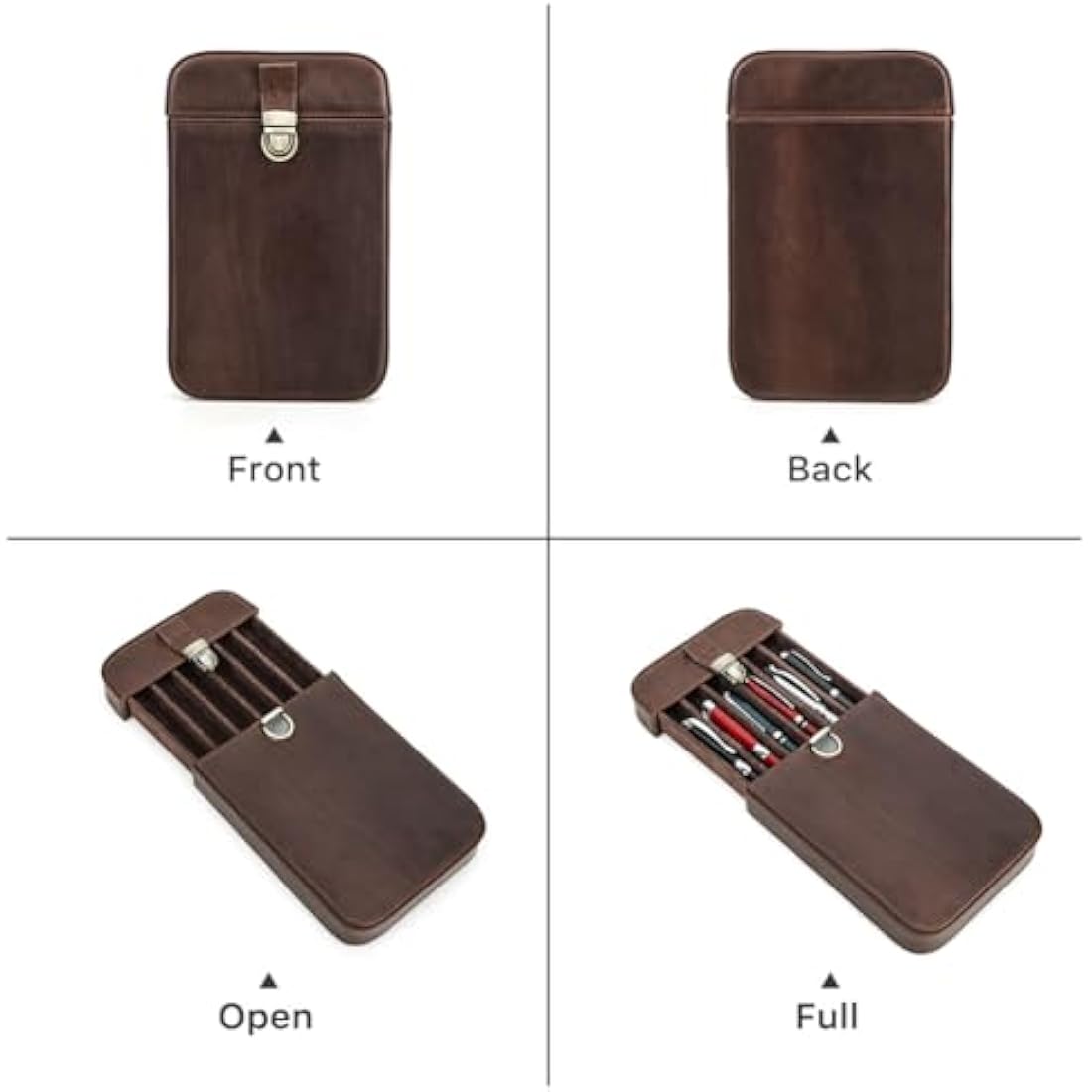 Leather Pen Case – 6 Slot Fountain Pen Travel Sleeve