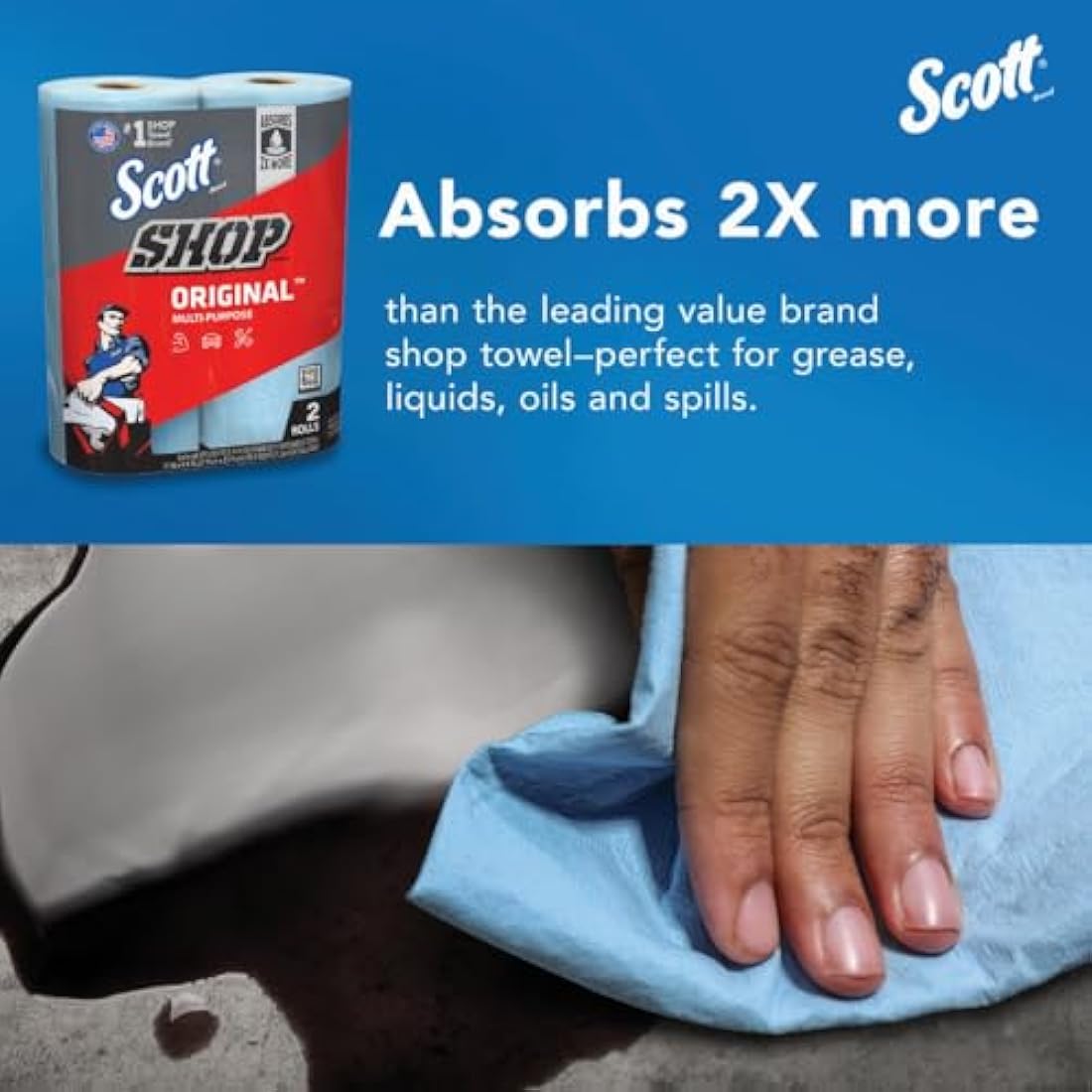 Scott Shop Towels – Heavy Duty Absorbent Disposable Wipes, 2 Pack