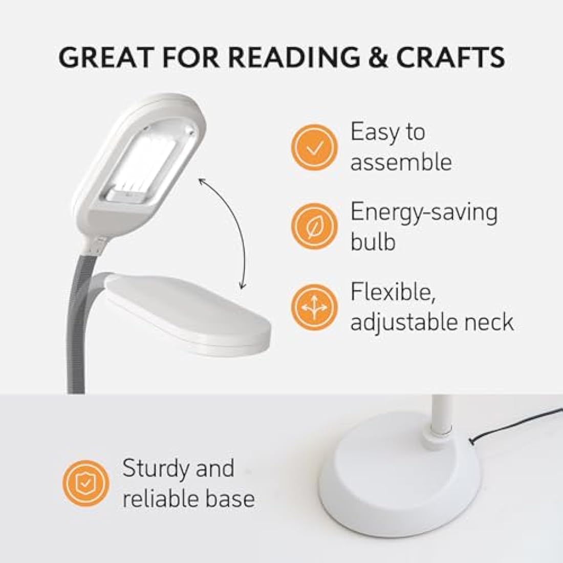 Kenley Daylight Floor Lamp – 6400K Natural Reading Light for Crafts