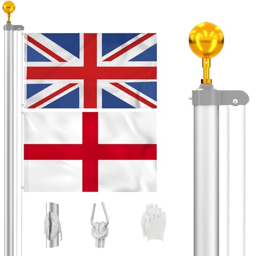 ZMTECH 20FT Sectional Flag Pole Kit | Heavy-Duty Aluminium Outdoor Stand