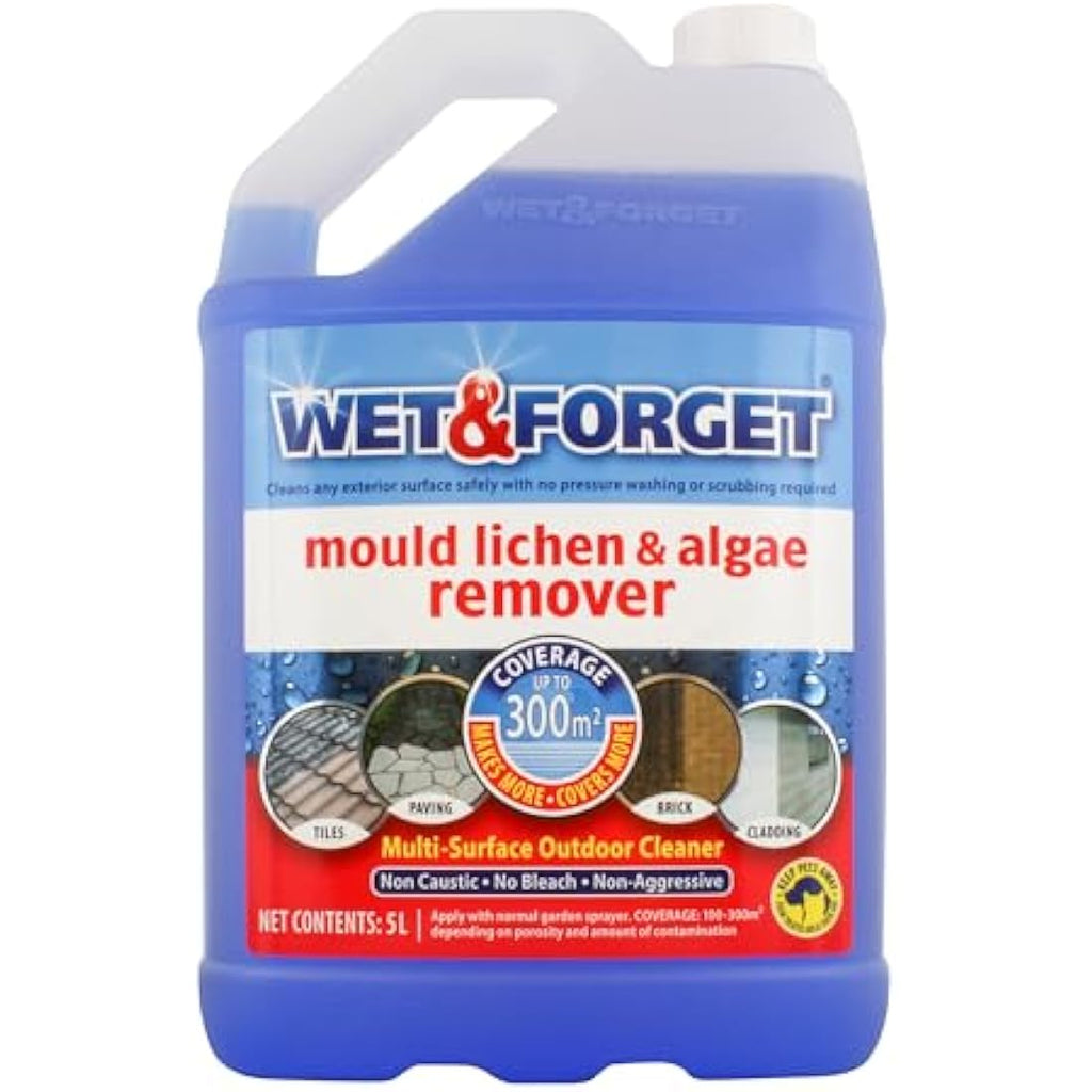 Wet & Forget Outdoor Cleaner – Mould, Lichen & Algae Remover, 5L