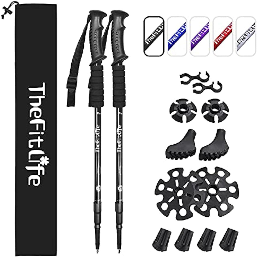 TheFitLife Aluminum Trekking Poles – Collapsible Ultralight Hiking Sticks