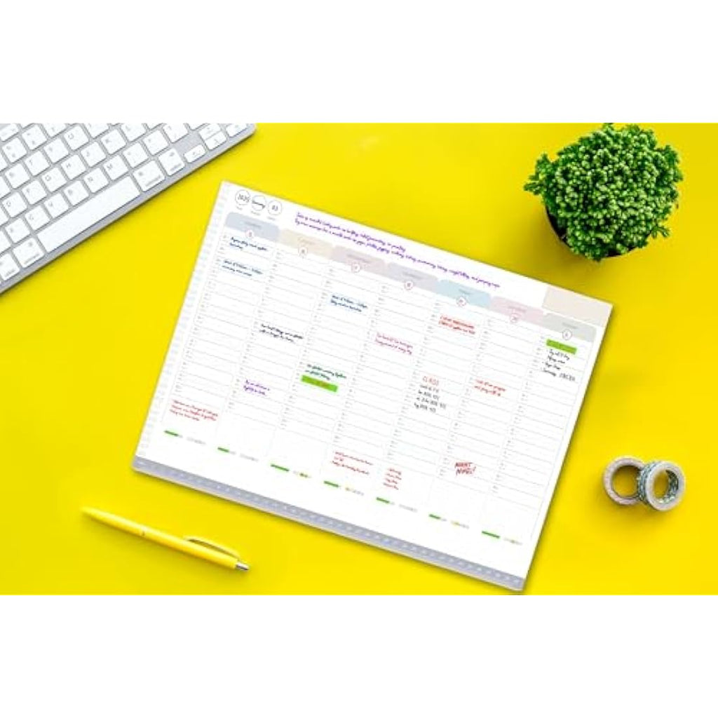 Jolof Store Weekly Planner Pad – Undated Desk Notepad & Habit Tracker