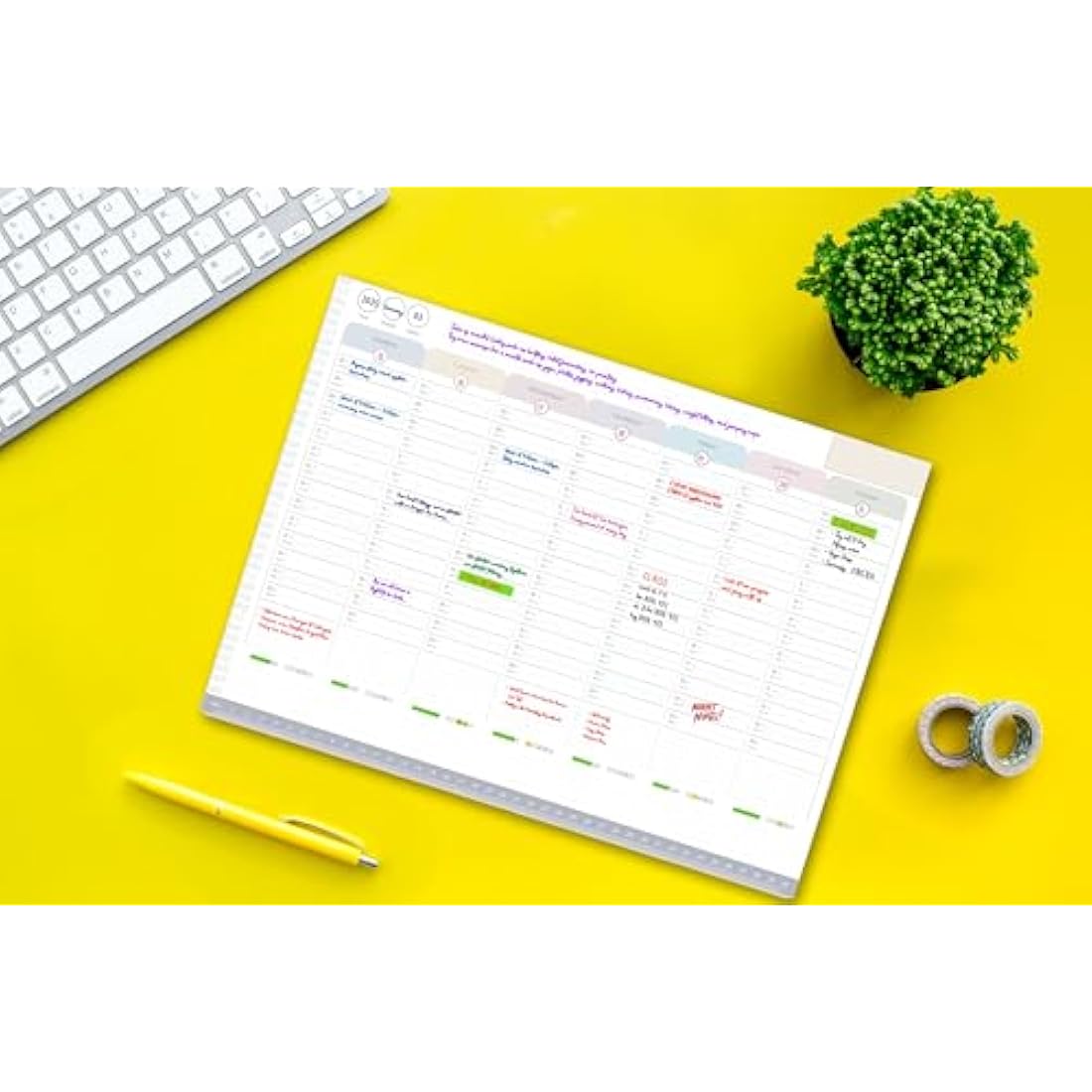 Jolof Store Weekly Planner Pad – Undated Desk Notepad & Habit Tracker