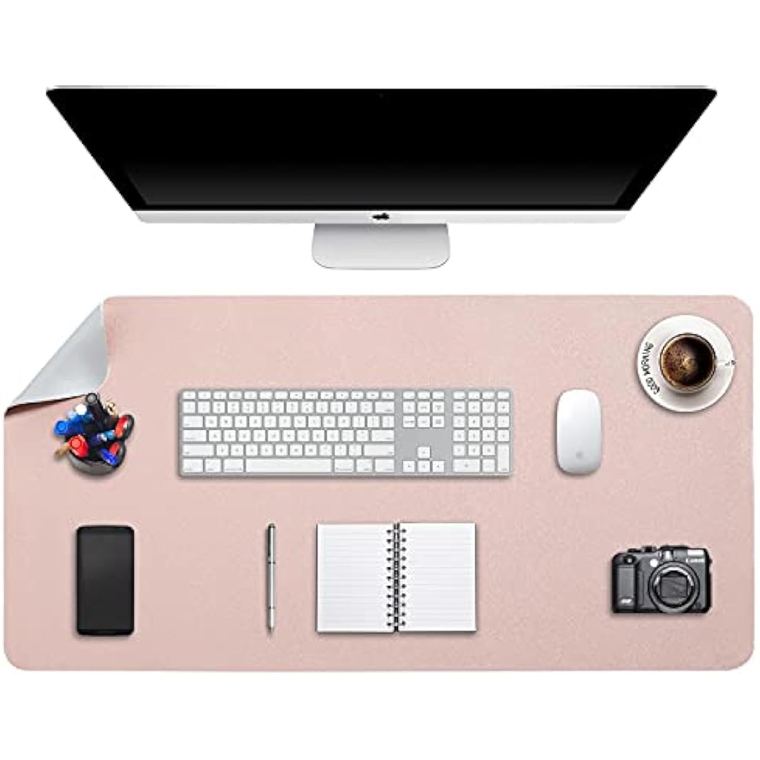 DOBAOJIA Dual-Side PU Leather Desk Pad - Large Waterproof Mouse Mat