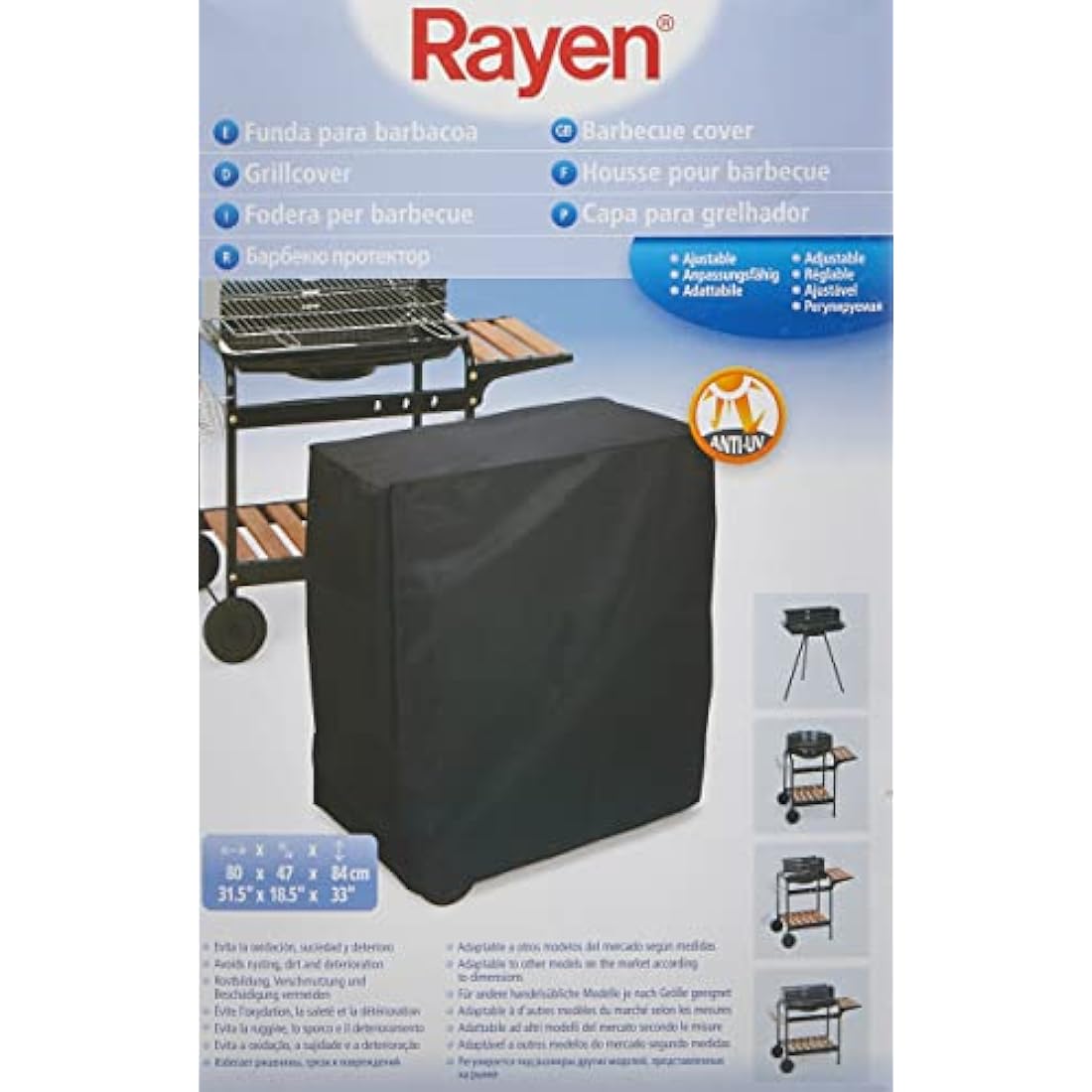 Rayen Rectangular Barbecue Protective Cover - Rustproof - 80 x 47 cm