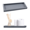 Silicone Bathroom Vanity Tray – 2pc Toilet Tank Organizer, Grey