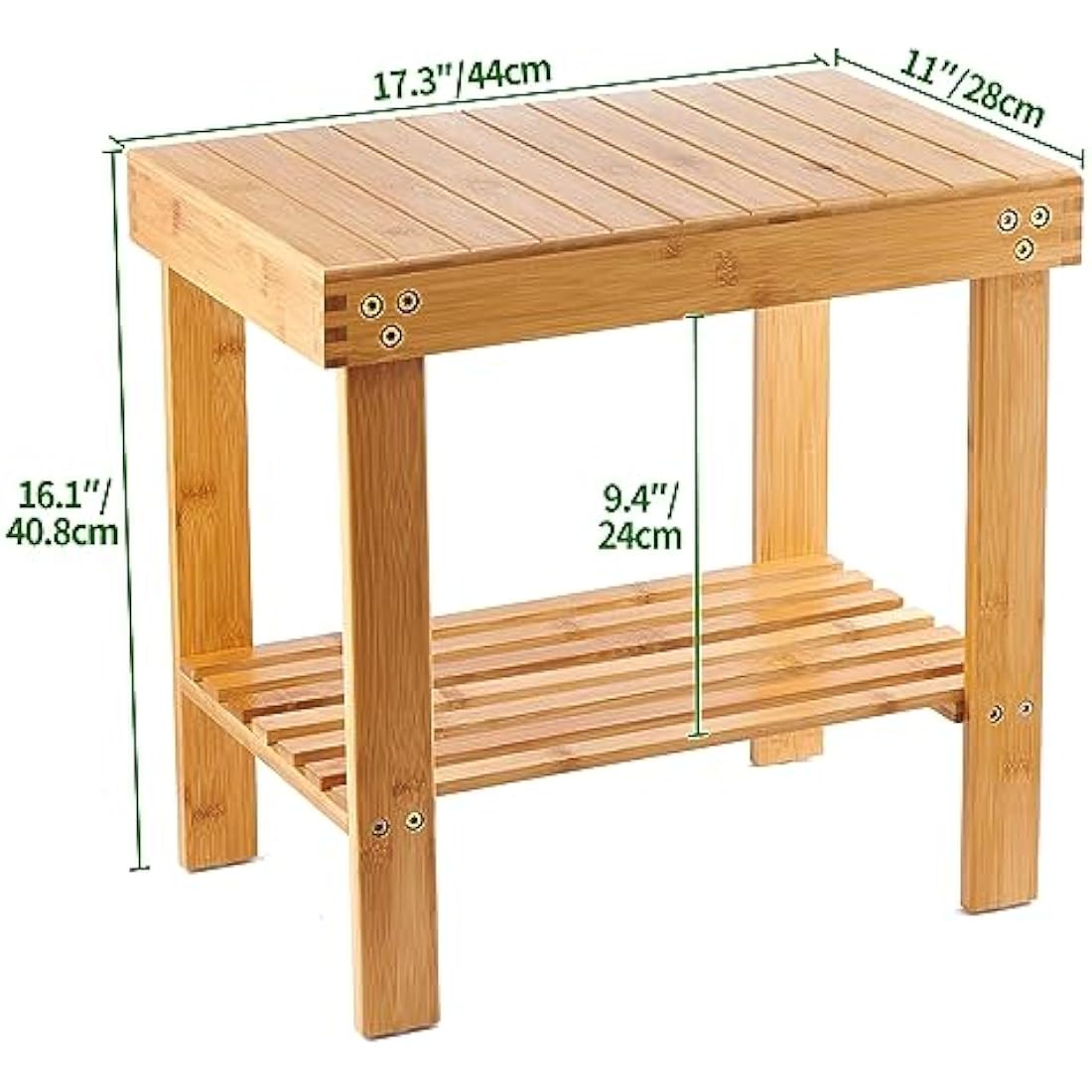 Bamboo Shower Stool – Non-Slip Wooden Bathroom Bench