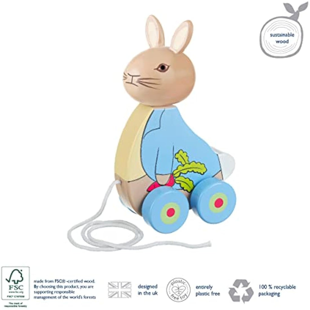 Orange Tree Toys Peter Rabbit Wooden Pull Along Toy – Toddler Gift