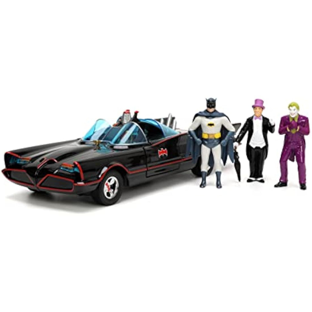 DC Comics 1966 Batmobile 1:24 Die-Cast Car with 4 Figures