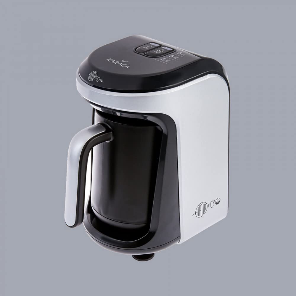 Karaca Hatır Hüps Turkish Coffee Machine & Milk Steamer, 5 Cup - Silver