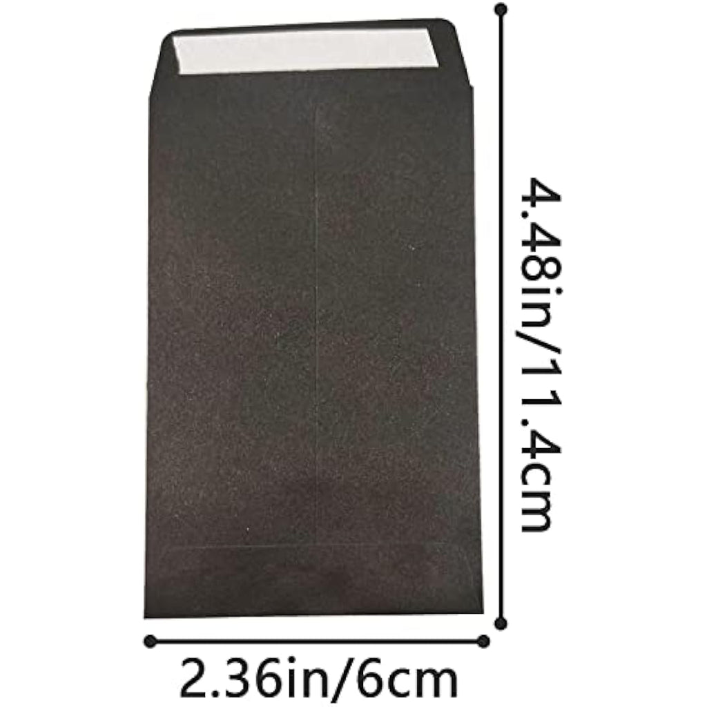 Small Black Kraft Paper Coin Envelopes - 100Pcs Seed Packets