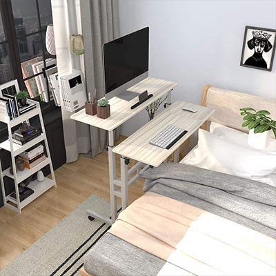 sogesfurniture Mobile Laptop Stand Desk Computer Workstation, Adjustable Notebook Cart Tray PC Table Sit-Stand Workstation with Keyboard Tray for - image 4