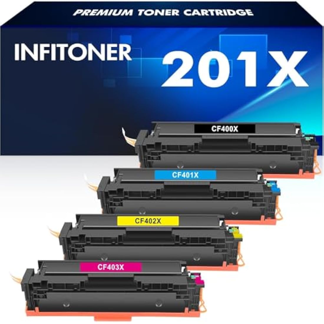 HP 201X CF400X Toner Cartridge 4-Pack for LaserJet M277dw