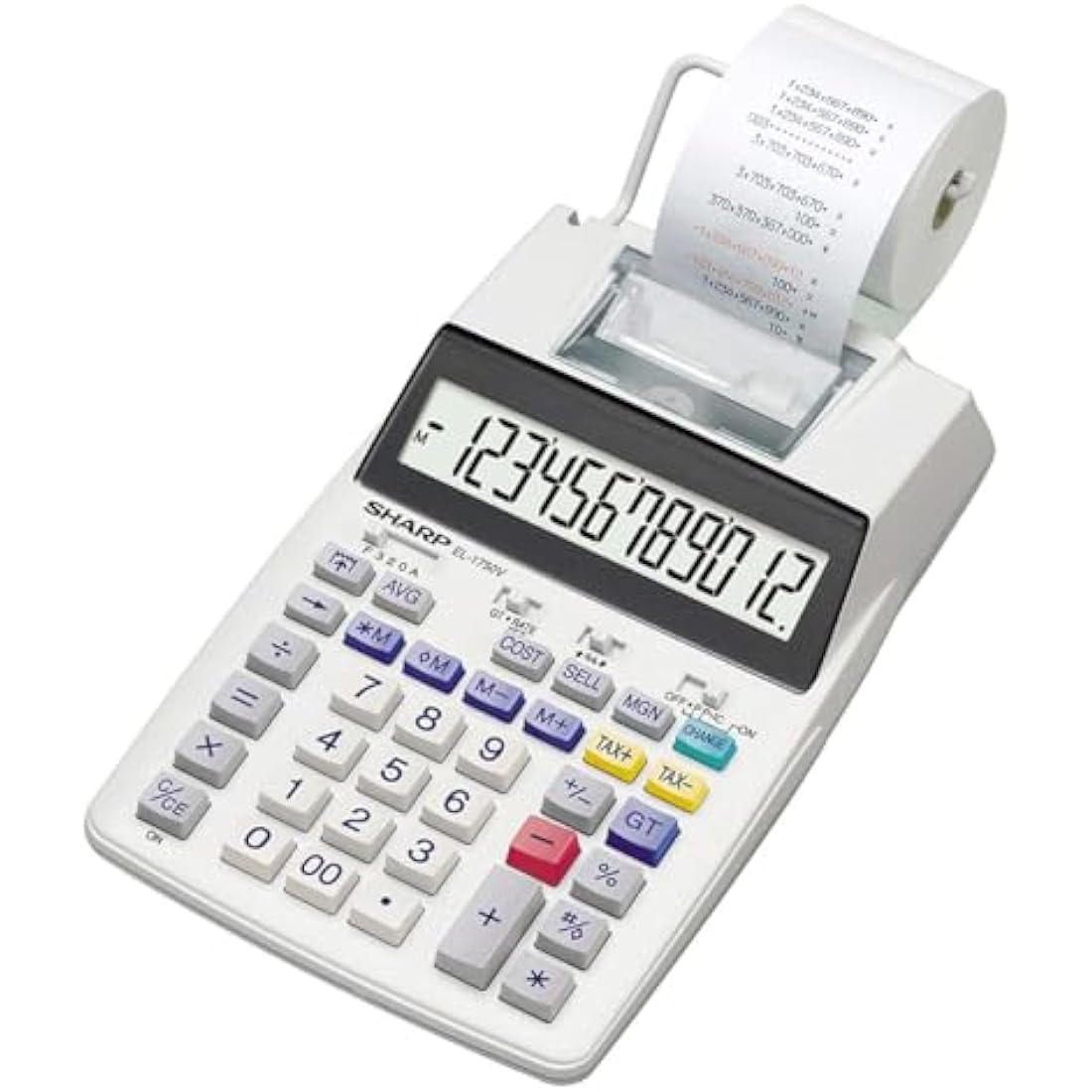 Sharp EL-1750V Druckrechner – LCD Display & Zweifarbdruck Tischrechner