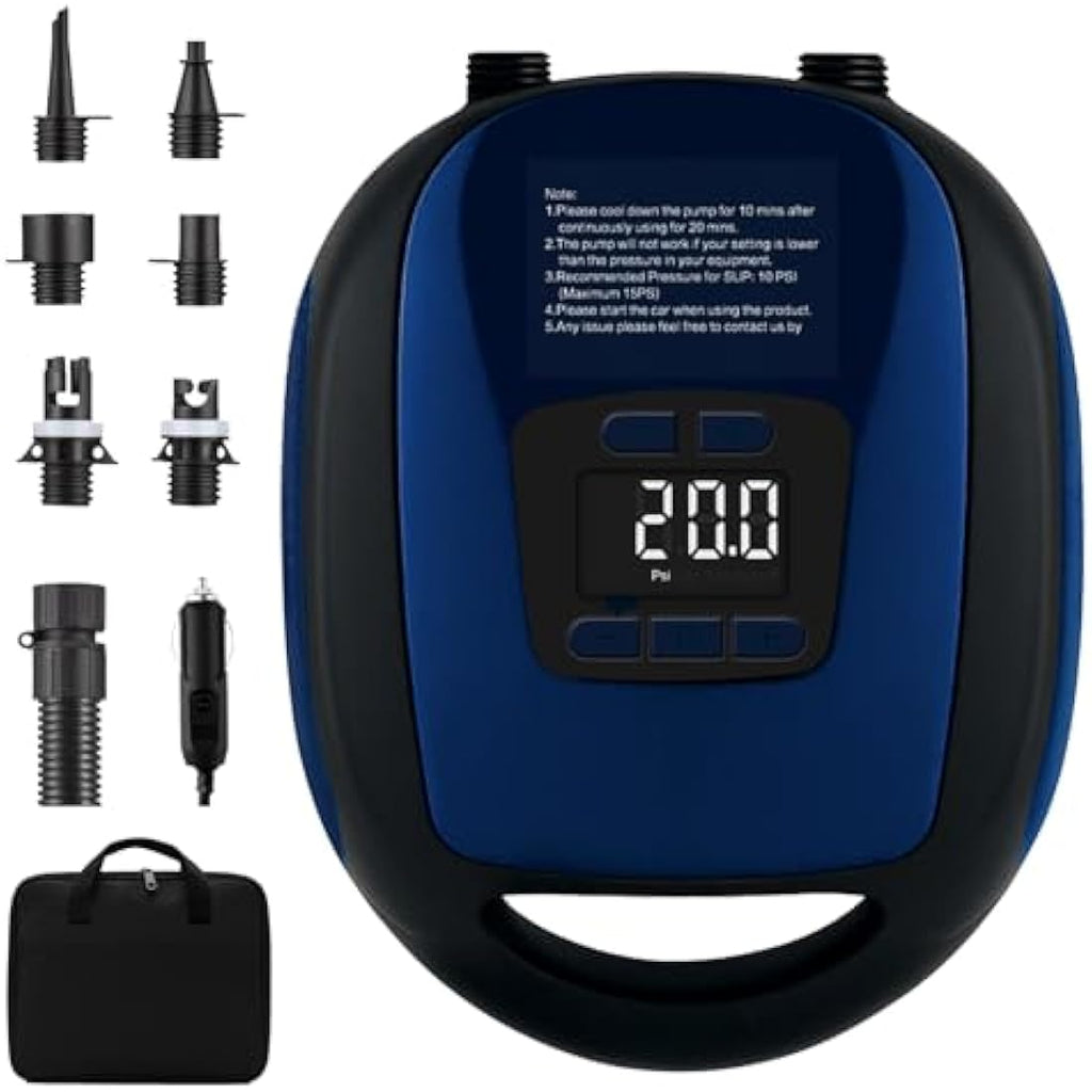 Electric SUP Pump - 20 PSI Paddle Board Pump with 5 Nozzles