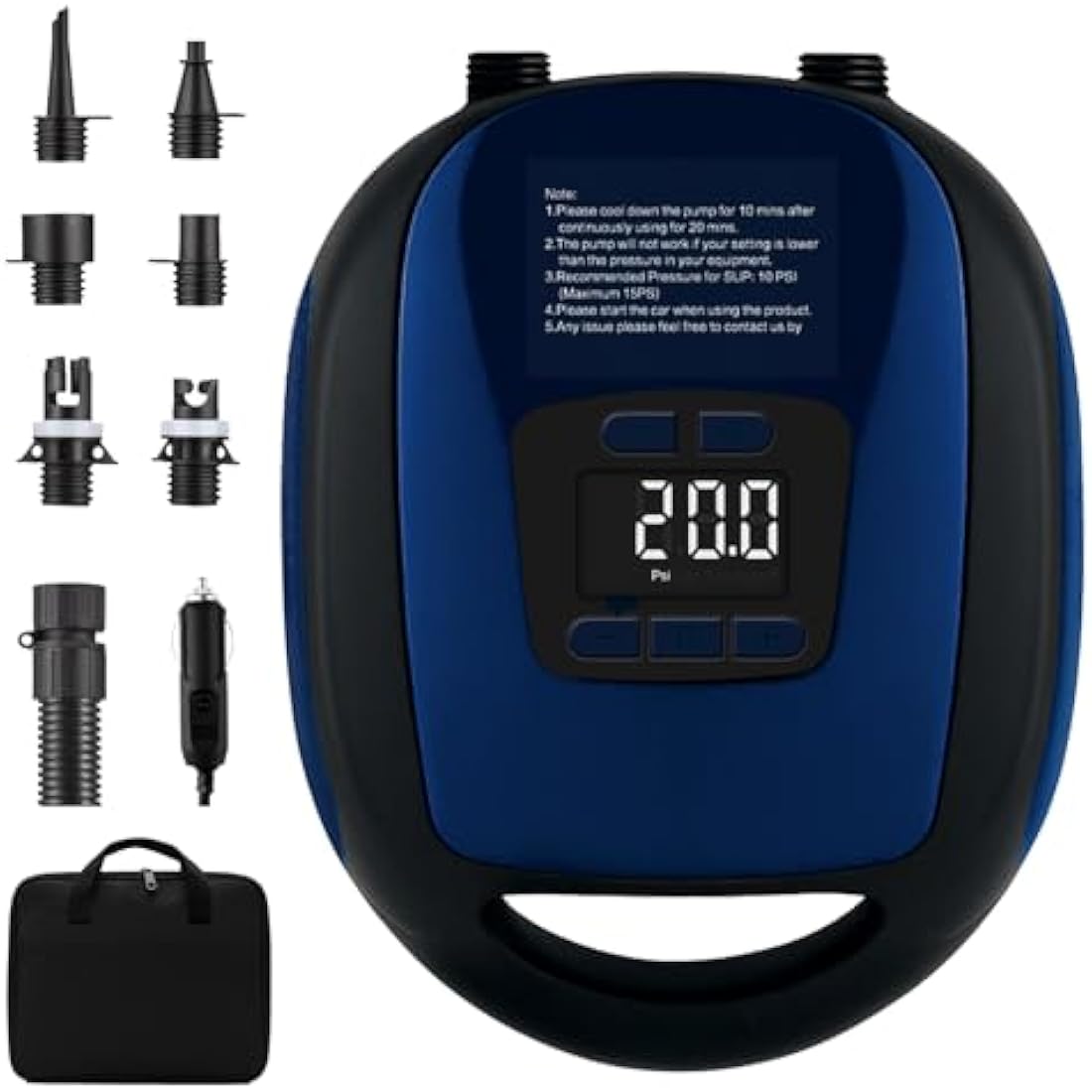 Electric SUP Pump - 20 PSI Paddle Board Pump with 5 Nozzles
